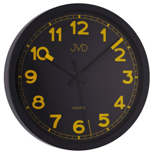 Černo / žluté luxusní moderní hodiny JVD quartz HA12.1