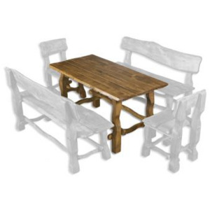 Drewmax MO101 stůl - Zahradní stůl z olšového dřeva, lakovaný 150x75x75cm - Brunat