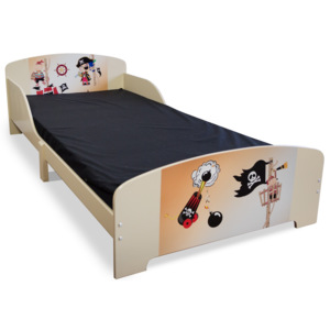 Homestyle4U Dětská dřevěná postel Pirát