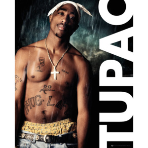 Plakát, Obraz - Tupac - Rain, (40 x 50 cm)