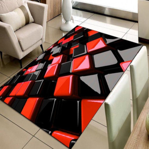 Biga 3d black and red koberec černý Velikost: 90x140