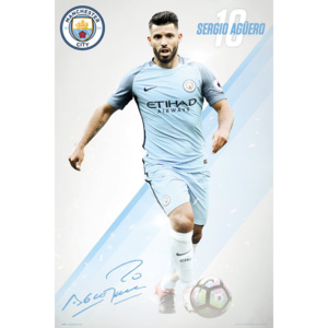 Plakát, Obraz - Manchester City - Aguero 16/17, (61 x 91,5 cm)