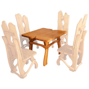 Drewmax MO240 stůl - Zahradní stůl z masivního smrkového dřeva 90x90x72cm - Dub