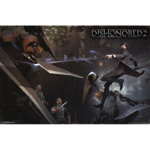 Plakát, Obraz - Dishonored 2 - Battle, (86,5 x 55,5 cm)