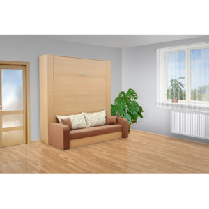 Výklopná postel s pohovkou VS 1059P, 200x160cm barva lamina: buk/bílá, nosnost postele: standardní nosnost