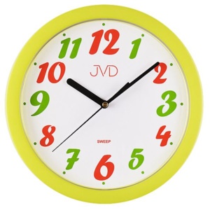 Žluté dětské nástěnné hodiny JVD sweep HP612.22
