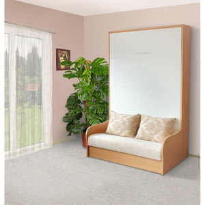 Výklopná postel s pohovkou VS 1058P, 200x160cm lamino: buk, nosnost postele: standardní nosnost