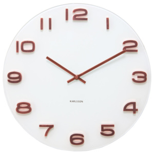 Bílé hodiny Present Time Vintage Numbers