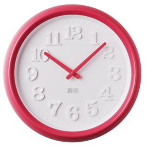 Dětské růžovo/červené nástěnné hodiny JVD TIME H102.3