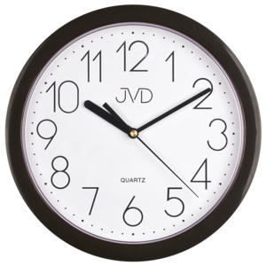 Černé moderní nástěnné netikající hodiny JVD sweep HP612. 3