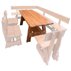 Drewmax MO264 stůl - Zahradní stůl ze smrkového dřeva, lakovaný 200x80x83cm - Dub lak