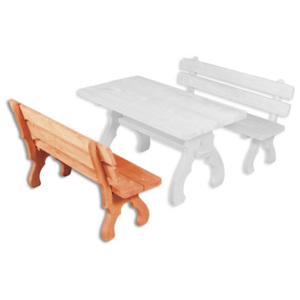 Drewmax MO106 lavice - Zahradní lavice z masivního smrkového dřeva 150x50x85cm - Dub