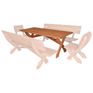 Drewmax MO104 stůl - Zahradní stůl z masivního smrkového dřeva 200x80x72cm - Dub