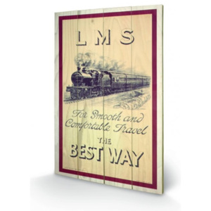 Dřevěný obraz Lokomotiva - LMS, (40 x 59 cm)