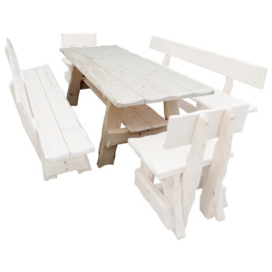 Drewmax MO266 stůl - Zahradní stůl dřevěný, lakovaný 200x80x83cm - Týk lak