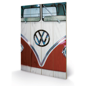 Dřevěný obraz VW - Red, (40 x 59 cm)