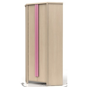 BRW Rohová šatní skříň CAPS SZFN2D - 3 BARVY barevné provedení doplňků: rúžova