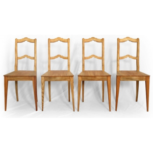 Unikátní soubor čtyř kusů originálních židlí z počátku minulého