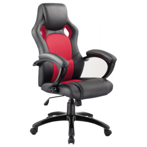 Q-107 kancelářská židle, černá/červená