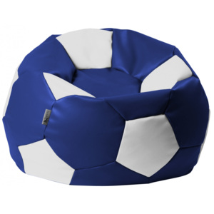 ANTARES Euroball medium - Sedací pytel 65x65x45cm - koženka modrá/bílá