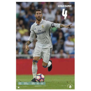 Plakát, Obraz - Real Madrid 2016/2017 - Sergio Ramos Accion, (61 x 91,5 cm)