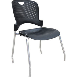 Bradop Židle chromovaná VLASTA Z600-DOPRODEJ | Provedení: Č - černá plast