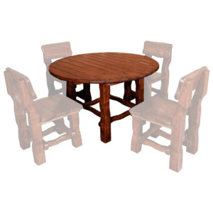 Drewmax MO210 stůl - Zahradní stůl z olšového dřeva, lakovaný pr.120xv.75cm - Olše