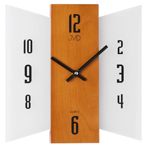 Skleněné dřevěné Nástěnné hodiny JVD N12004.41