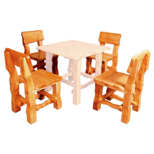 Drewmax MO213 židle - Zahradní židle z olšového dřeva, lakovaná 45x54x86cm - Ořech
