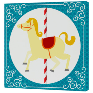 Mr. FOX Nástěnný obraz Spit Spot - žlutý kůň, 27x27 cm