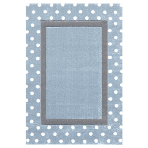 Happy Rugs Dětský koberec s puntíky - stříbrná modrá/šedá, 120x180 cm