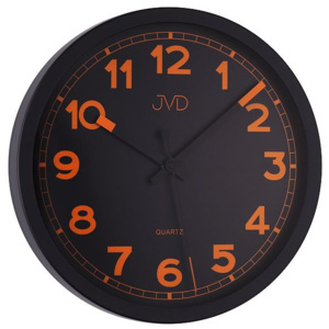 Černo / oranžové luxusní moderní hodiny JVD quartz HA12.3