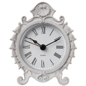 Stolní hodiny s šedou patinou - 8*3*9 cm Clayre & Eef