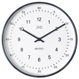 Kovové nástěnné černé hodiny JVD -Architect- HT080.2 (dva ciferníky)