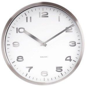 Bílé hodiny Present Time Mirror Numbers