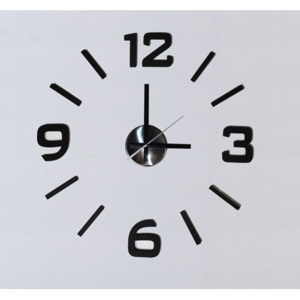 Levné nalepovací černé designové samolepící hodiny wcs3 - průměr 50cm (wcs3)