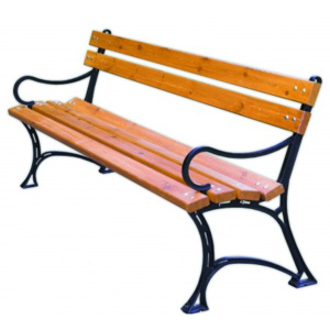 Parková lavice s područkami (dřevo)