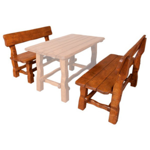 Drewmax MO211 lavice - Zahradní lavice z olšového dřeva, lakovaná 120x54x86cm - Týk