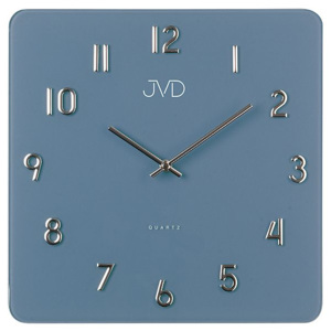 Skleněné designové hranaté čitelné hodiny JVD H85.1