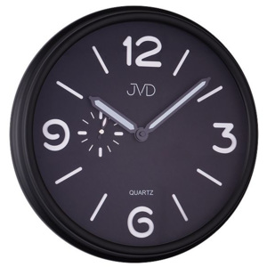 Černé luxusní moderní hodiny JVD quartz HA11.1