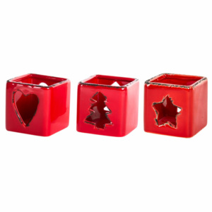 Keramický svícen "RED" 6x6x6/3dr