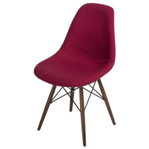 Židle DSW celočalouněná červená/šedá, tmavá podnož