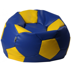 ANTARES Euroball medium - Sedací pytel 65x65x45cm - koženka modrá/žlutá