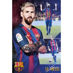 Plakát, Obraz - Barcelona - Messi collage 2017, (61 x 91,5 cm)