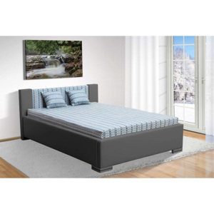 Čalouněná postel 140x200cm Marco Barva: eko kůže šedá, typ matrace: matrace 15 cm