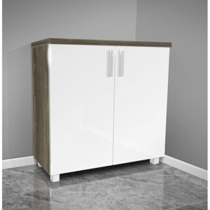Koupelnová skříňka K1 barva skříňky: javor kanadský 5504, barva dvířek: bílý lesk