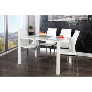 Jídelní stůl LICANTA 120 cm - bílá s vysokým leskem