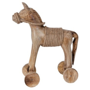 Dřevěný Kůň na kolečkách - 39*10*36 cm Clayre & Eef