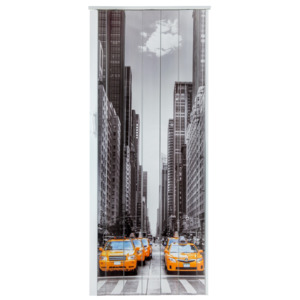 Shrnovací dveře plastové plné s potiskem Taxi New York 83 cm, 201,5 cm