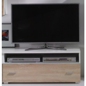 TV stolek VENUSIA 6 (bílá/dub sonoma) (Moderní tv komoda z nábytkové řady Venusia)
